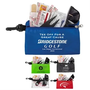 16 Piece Golf Kit in Supersized Zipper Pack Components inser | https://www.bestnamebadges.com