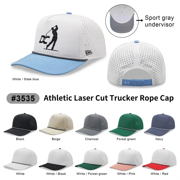 Atlethic laser cut trucker rope cap