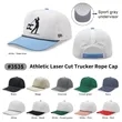 Atlethic laser cut trucker rope cap | https://www.bestnamebadges.com