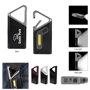 Clip 'N Grow Rechargeable Carabiner COB Flashlight | https://www.bestnamebadges.com
