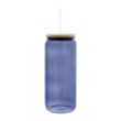20 Oz. Ribbed Borosilicate Glass Can with Bamboo Lid | https://www.bestnamebadges.com
