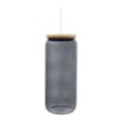 20 Oz. Ribbed Borosilicate Glass Can with Bamboo Lid | https://www.bestnamebadges.com