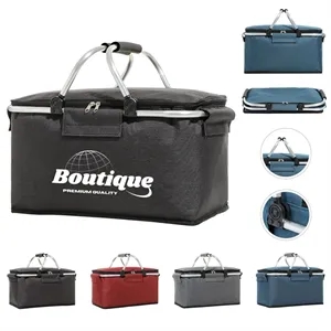 Foldable Insulated Picnic Basket With Aluminum Lining | https://www.bestnamebadges.com