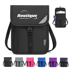 RFID Blocking Travel Neck Wallet With Multi Pockets | https://www.bestnamebadges.com