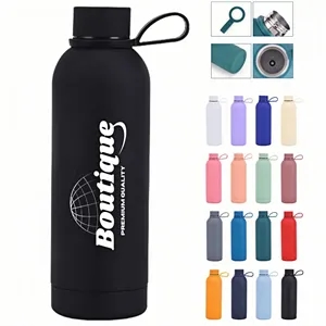Silicone Covered Insulated Bottle With Carry Loop | https://www.bestnamebadges.com