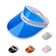 Custom Clear PVC Sun Visor Hats for Sports W/ Elastic Strap | https://www.bestnamebadges.com