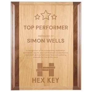 7"x9" Genuine Red Alder & Walnut Plaque