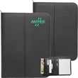 Premium Zippered Leather Portfolio w/ Pen Loop & Two Pockets | https://www.bestnamebadges.com
