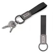 Axis Gunmetal Leather Keyring | https://www.bestnamebadges.com