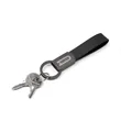 Axis Gunmetal Leather Keyring | https://www.bestnamebadges.com