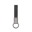 Axis Gunmetal Leather Keyring | https://www.bestnamebadges.com