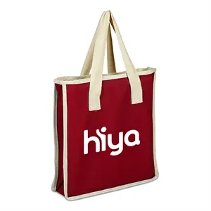Color Cotton Canvas Shopping Bag ( 14"W X 15"H X 4" )