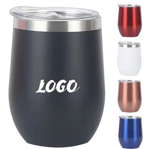 12oz Insulated Stainless Steel Egg Shaped Tumbler