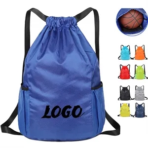 Drawstring Sports Gym Backpack with Mesh Pocket