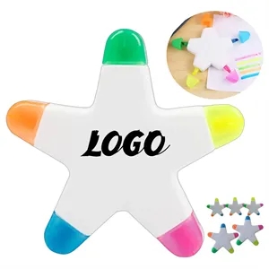 Creative Star-Shaped 5-Color Highlighter