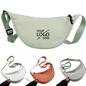 Lightweight Nylon Canvas Crescent Crossbody Bag