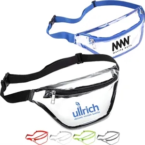 Waterproof Clear Stadium Fanny Pack w/ A Zipper Pockets | https://www.bestnamebadges.com