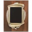 12" x 15" Genuine Walnut Plaque w/ Scroll Frame & Plate | https://www.bestnamebadges.com
