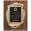 12" x 15" Genuine Walnut Plaque w/ Scroll Frame & Plate | https://www.bestnamebadges.com