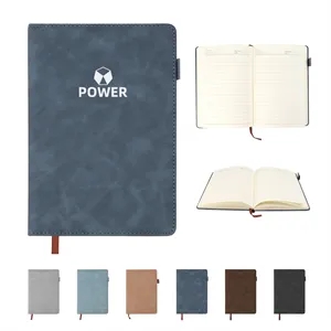 A5 PU Leather Journal Notebook w/ Pen Holder 200 Lined Pages