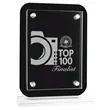 6 1/2" x 8 3/4" Black Floating Glass Standup Plaque | https://www.bestnamebadges.com