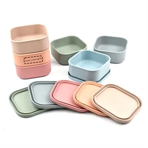 Square Silicone Food Container | https://www.bestnamebadges.com