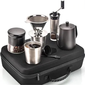 9 in 1 Outdoor Camping Pour Over Coffee Maker Set | https://www.bestnamebadges.com