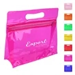 Custom Clear PVC Zipper Makeup Bag W/ Handle | https://www.bestnamebadges.com