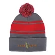 Knit Beanie With PomPom | https://www.bestnamebadges.com