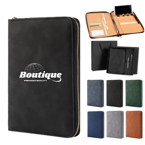 A5 PU Leather Zipper Binder Notebook Refillable Journal | https://www.bestnamebadges.com