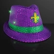 Shiny Colorful Fedora Hats with White Bands | https://www.bestnamebadges.com