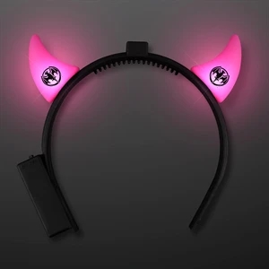 Hot Pink Devil Horns with LEDs