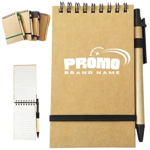 Eco Spiral Notepad with Pen and Elastic Closure