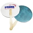 Round Paper Hand Fan with Wooden Handle for Promotion | https://www.bestnamebadges.com