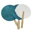 Round Paper Hand Fan with Wooden Handle for Promotion | https://www.bestnamebadges.com