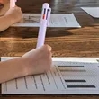 Multicolor Retractable Ballpoint Pen with Clip for Promotion | https://www.bestnamebadges.com