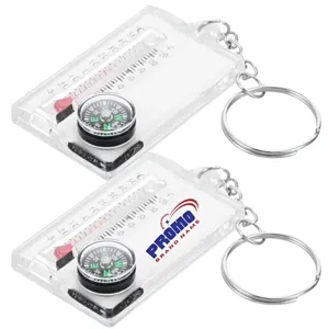 3-in-1 Keychain with Thermometer Compass and Magnifier