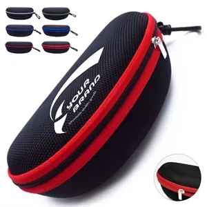Zippered Hard Shell Eyeglass Case with Clip Hook