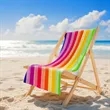 Rainbow Striped Beach Towel Blanket for Outdoor Use | https://www.bestnamebadges.com