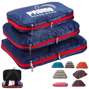 3-Piece Travel Packing Cubes Set with Zipper Closure
