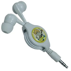 Retractable Cable In-Ear Headphone | https://www.bestnamebadges.com