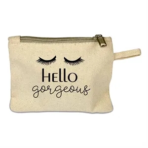 Cotton Canvas Zipper Pouch ( 5"W X 4"H )