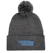 Pom Beanie with Direct Embroidery | https://www.bestnamebadges.com