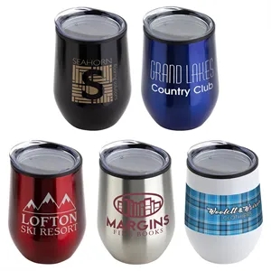 Onyx 12 oz Stainless Steel/Polypropylene Wine Goblet | https://www.bestnamebadges.com