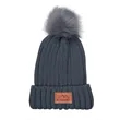 Leeman Knit Beanie With Fur PomPom | https://www.bestnamebadges.com