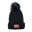 Leeman Knit Beanie With Fur PomPom | https://www.bestnamebadges.com