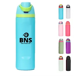 24oz Stainless Steel Water Bottle with Straw and Lock