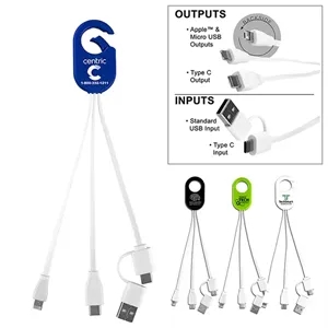 5-in-1 Cell Phone Charging Cable with Carabiner Clip | https://www.bestnamebadges.com