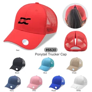 6 Panel Ponytail Trucker Cap