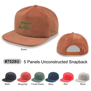 5 Panel Unstructed Low profile Corduroy Snapback Hat